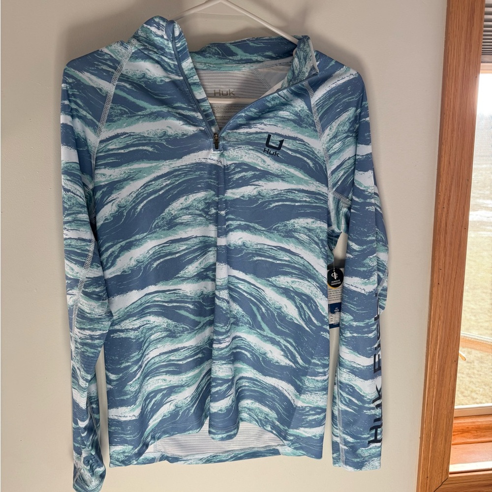 Huk Aqua Wave Print Pullover
